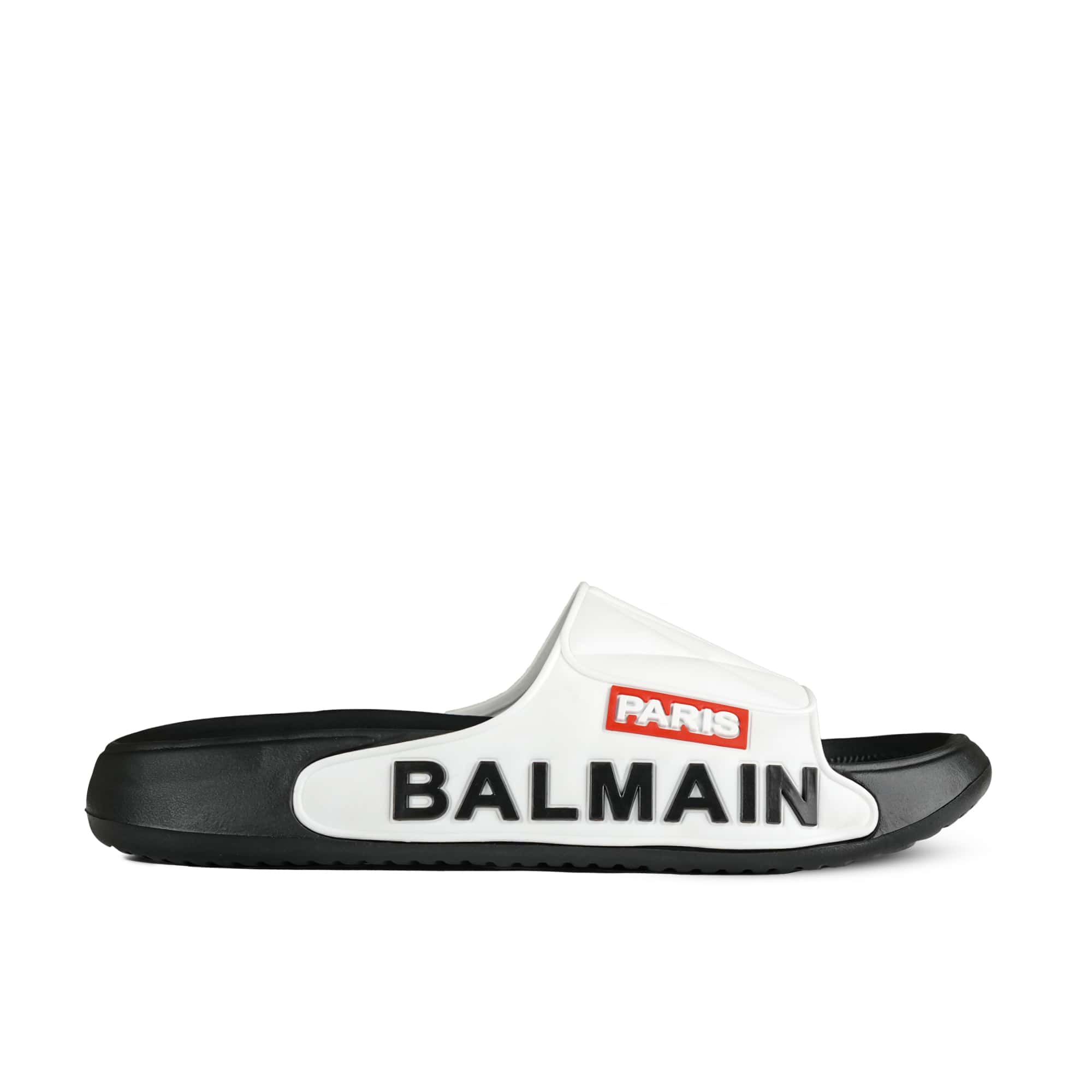 Paris Balmain Black and White Slide Flip Flop