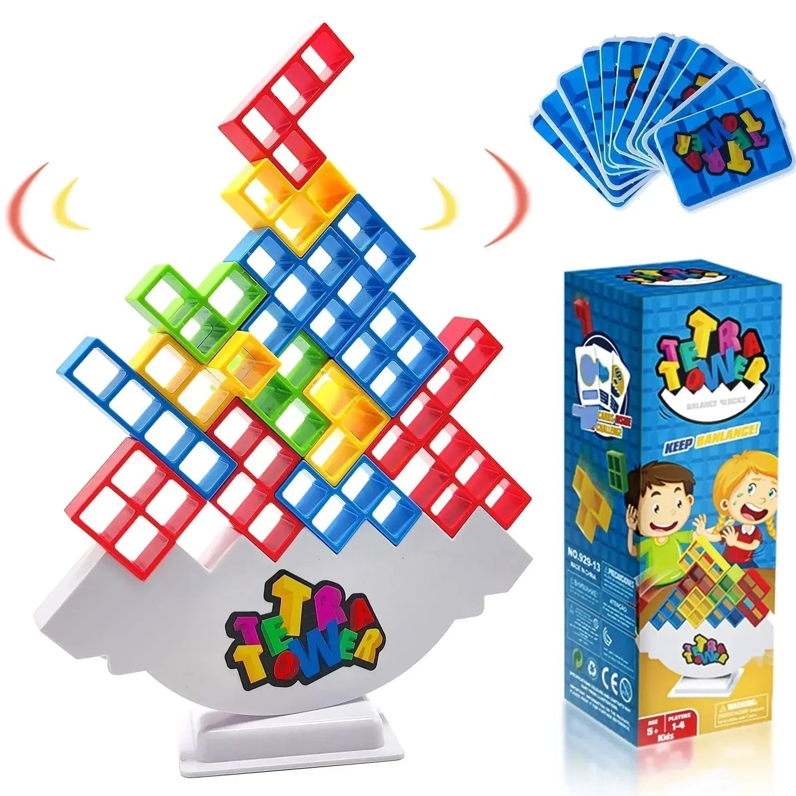 3D Tetra Tower Game Stacking Stack Building Blocks Board Game for Kids, Adults, Friends