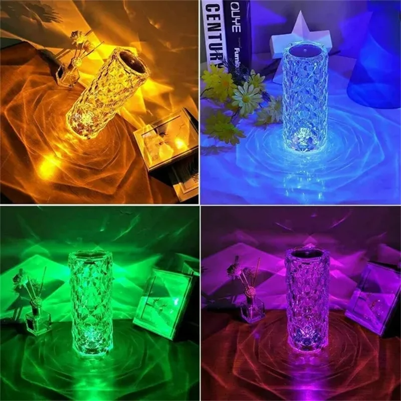 Crystal Table Lamp 16 Colors USB Touch Lamp