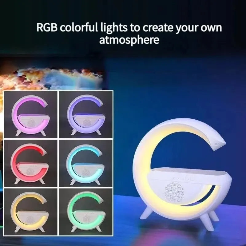 Shaped Wireless Charger Bluetooth Speaker Colorful Atmosphere Lamp