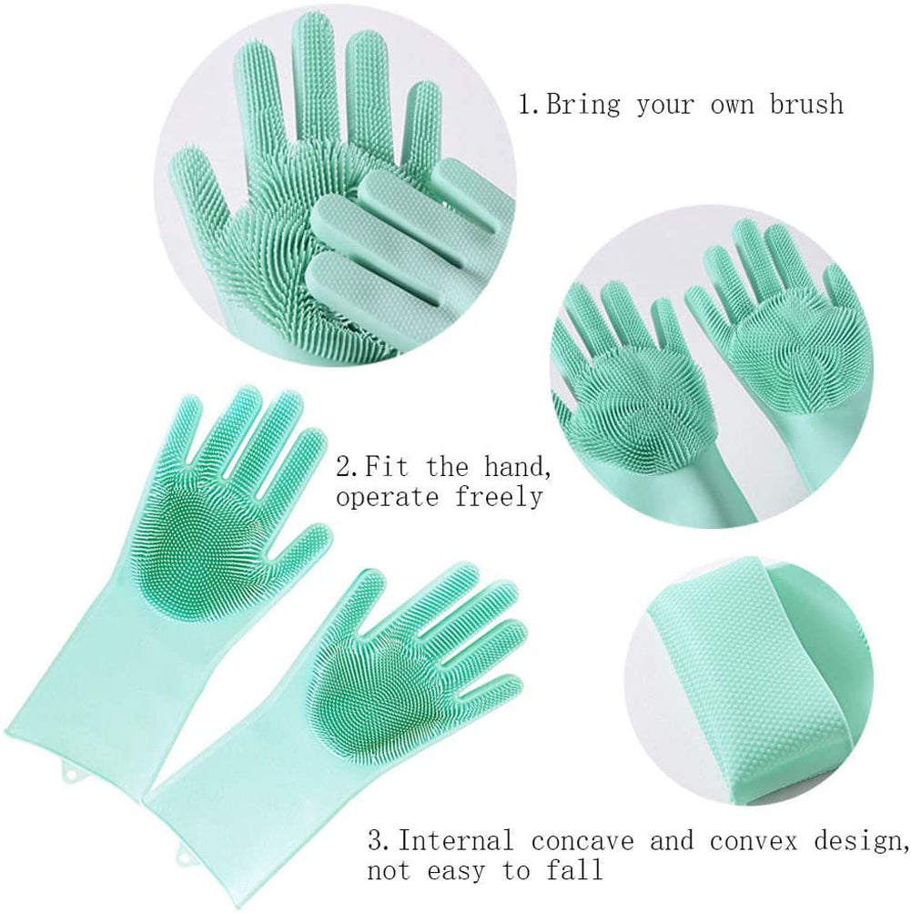MagicScrub™ 4 Pcs Silicone Washing Gloves (Buy One Get One Free)