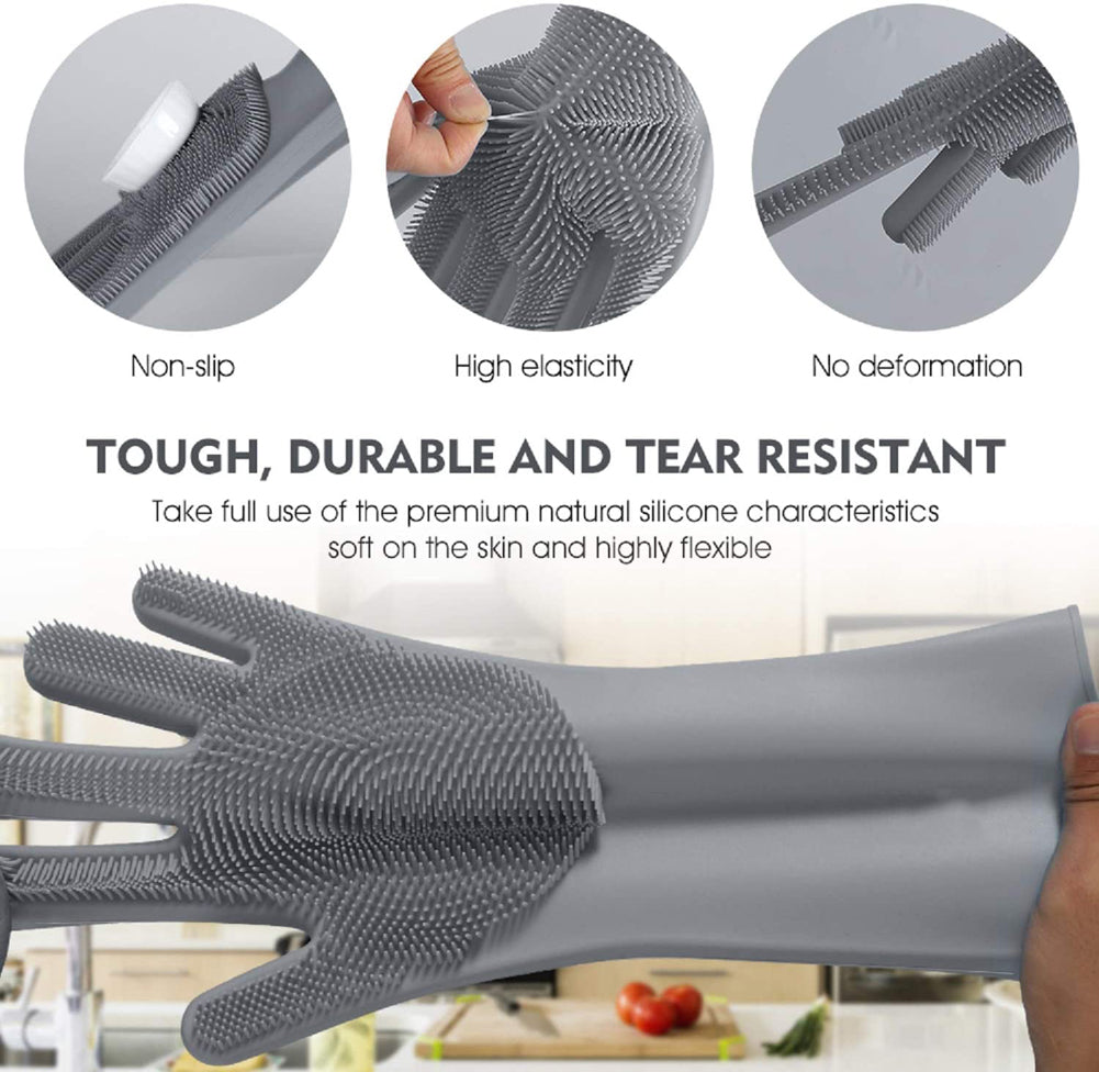 MagicScrub™ 4 Pcs Silicone Washing Gloves (Buy One Get One Free)