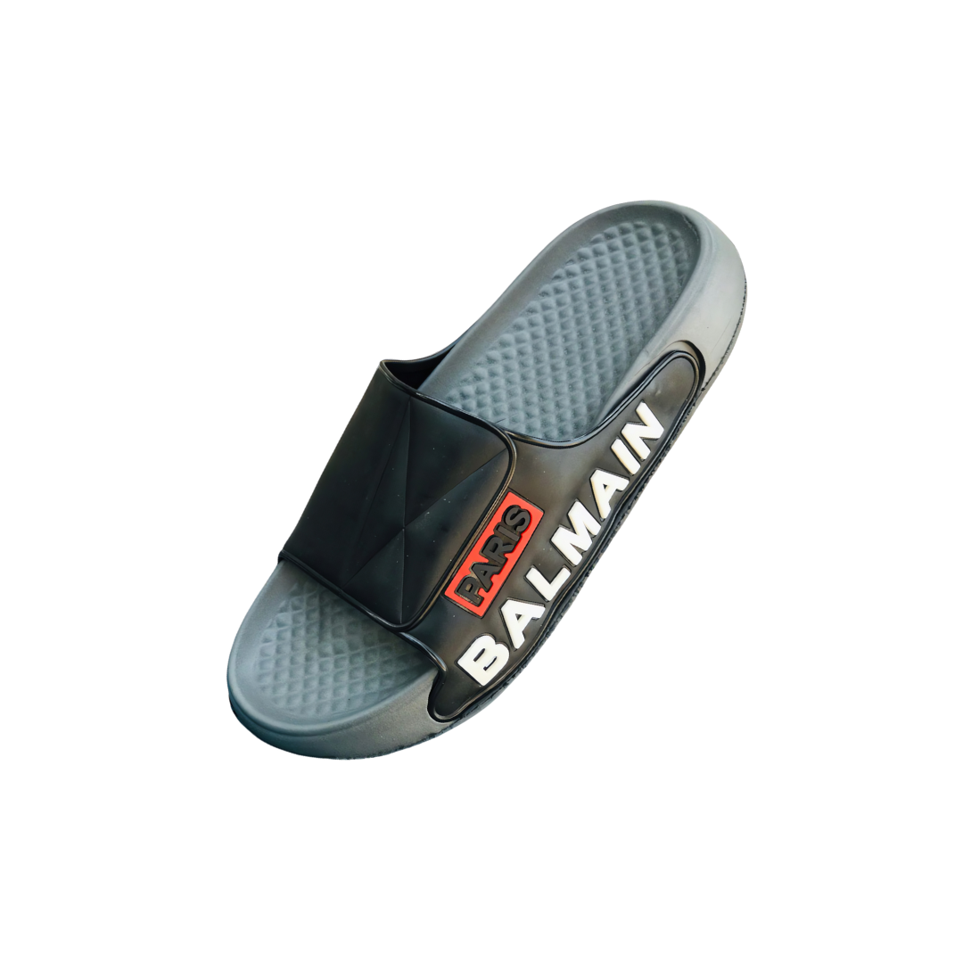 Black Balmain Paris Flip Flop