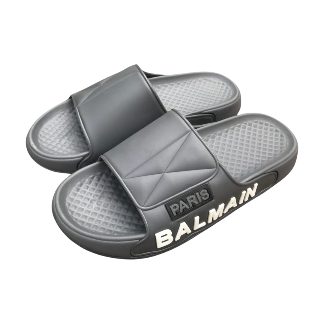 Balmain Paris Grey Slide Flip Flop