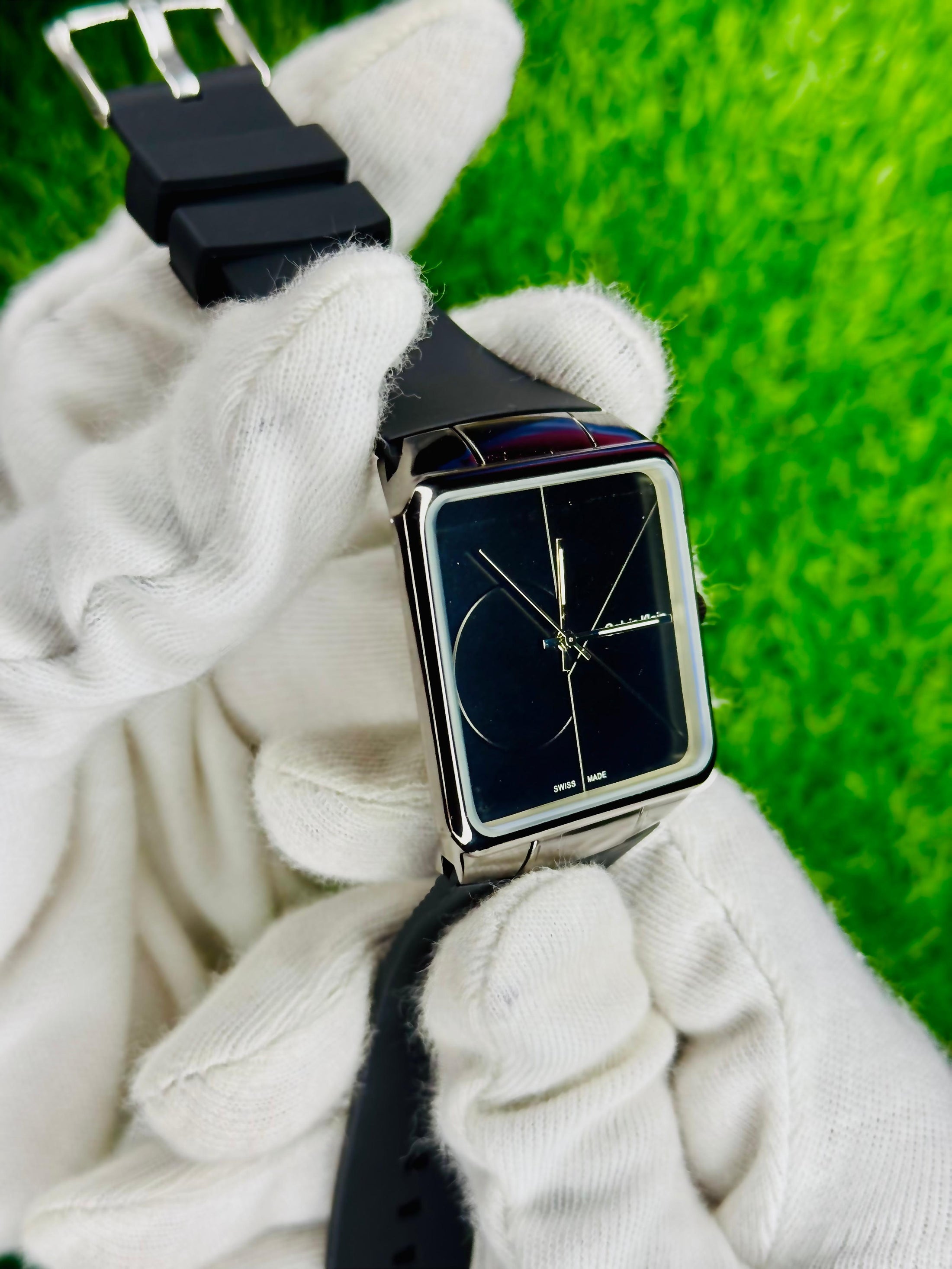 CK Stylish Square Dial Smooth Rubber Straps watch