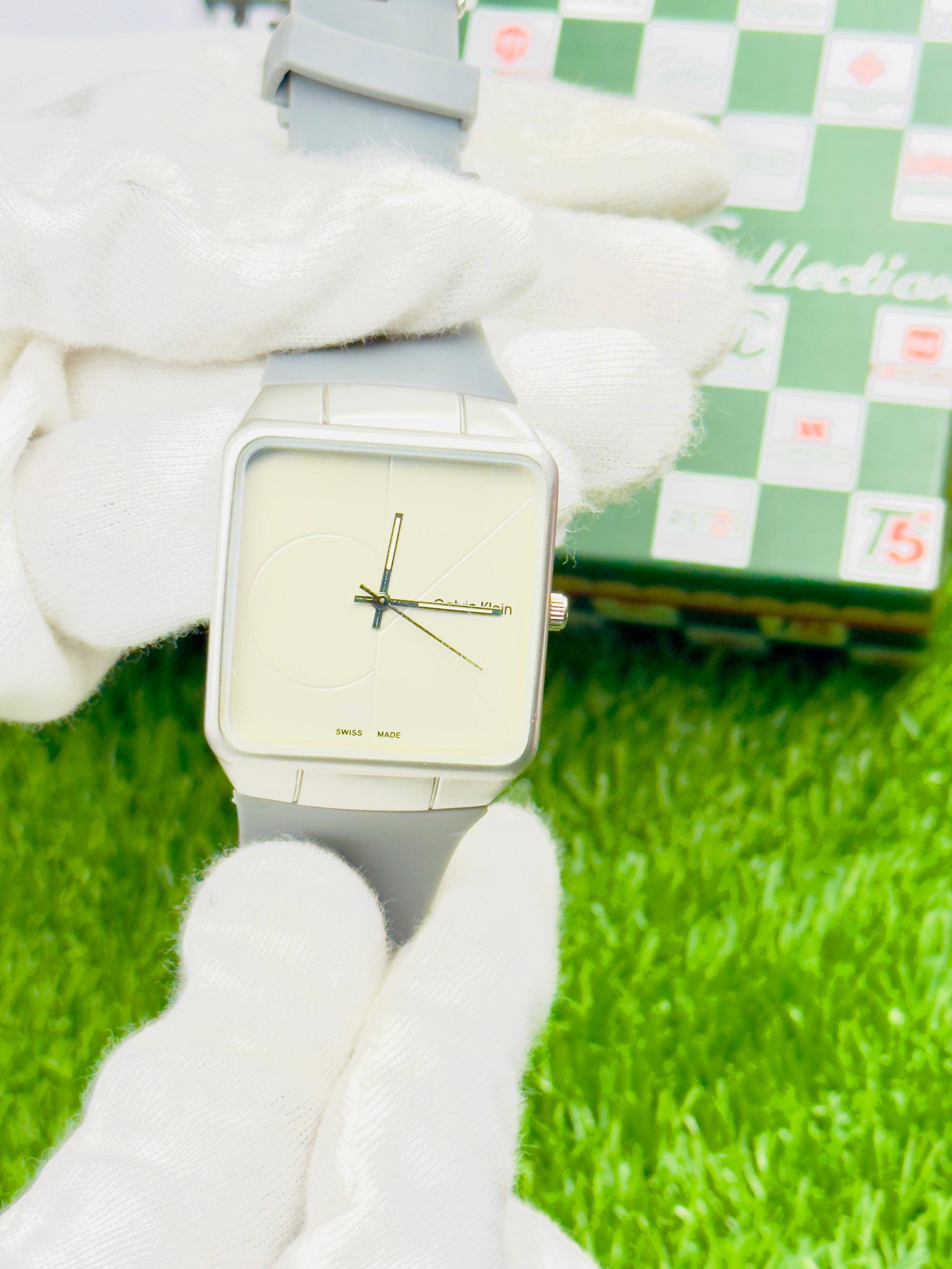 CK Stylish Square Dial Smooth Rubber Straps watch