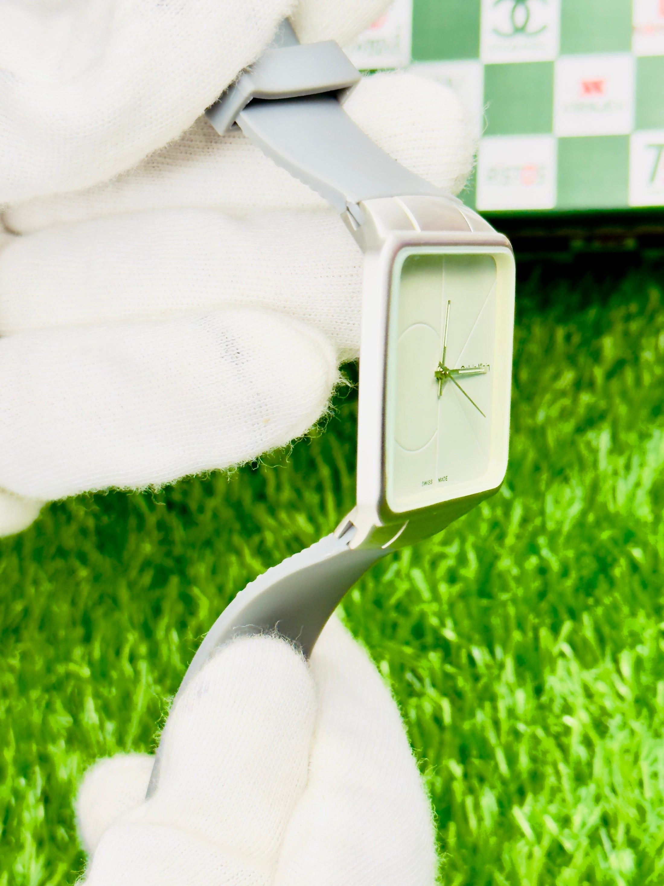 CK Stylish Square Dial Smooth Rubber Straps watch