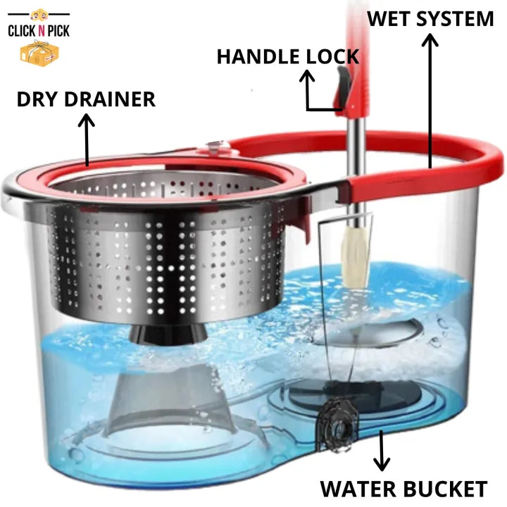 360° Easy Spin Magic Mop With Bucket