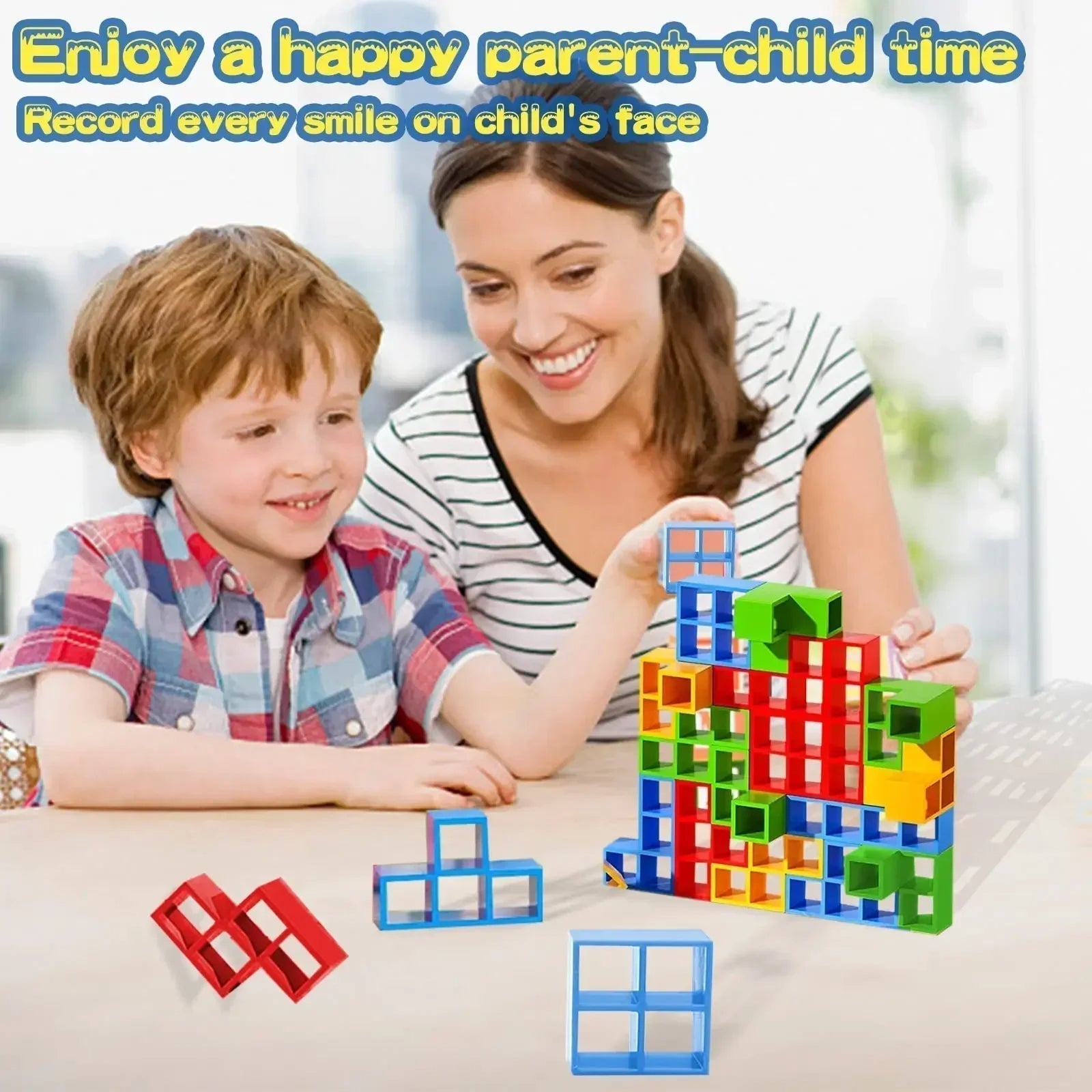 3D Tetra Tower Game Stacking Stack Building Blocks Board Game for Kids, Adults, Friends