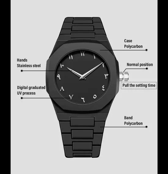 Original Black arabic aura watch