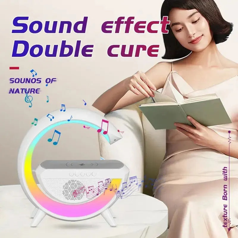 Shaped Wireless Charger Bluetooth Speaker Colorful Atmosphere Lamp