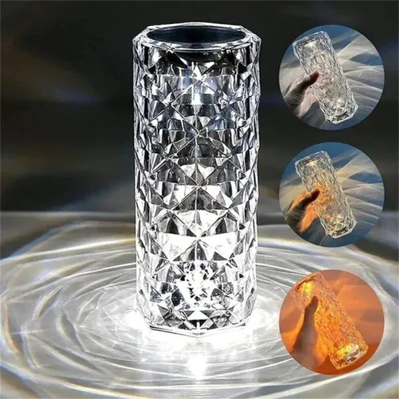 Crystal Table Lamp 16 Colors USB Touch Lamp