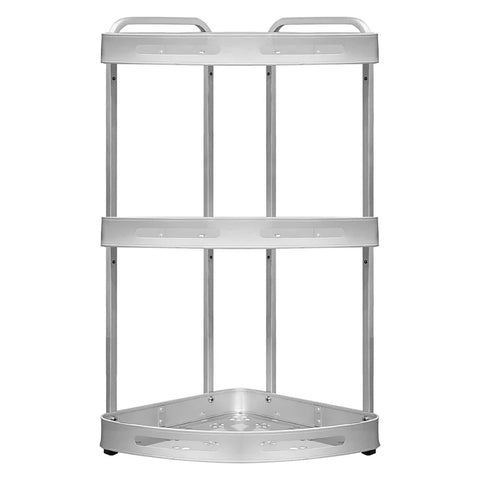 (Free Home Delivery) 3-Tier Aluminium Corner Bathroom Shelf