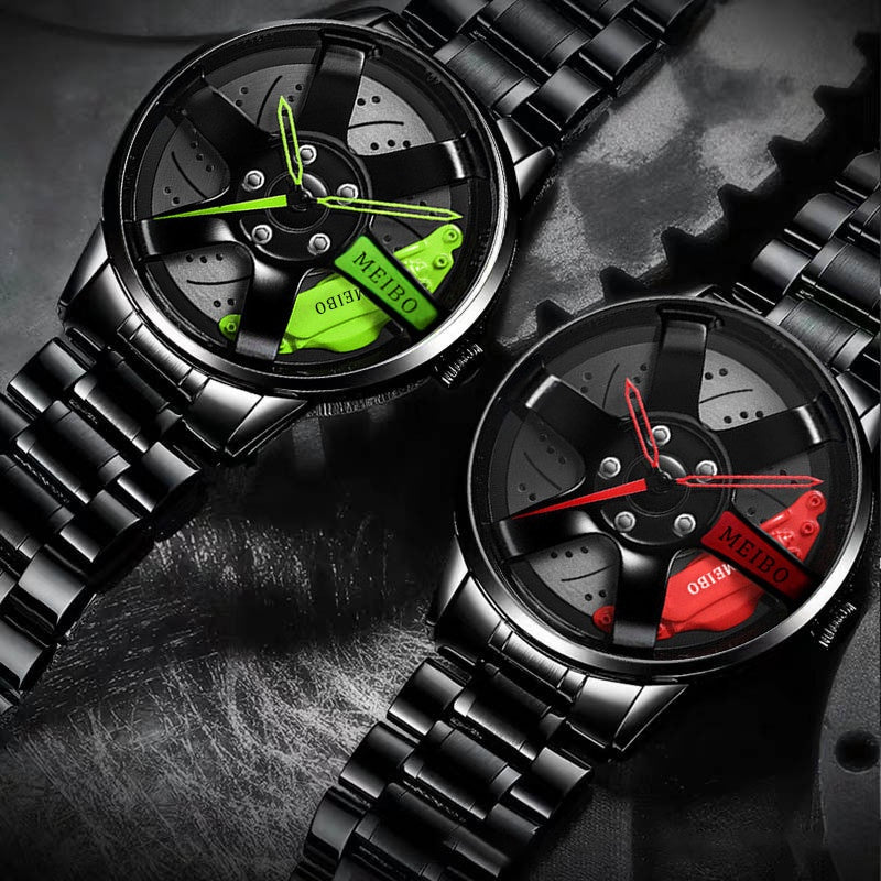 Stainless Steel Rotating Wheel Watch