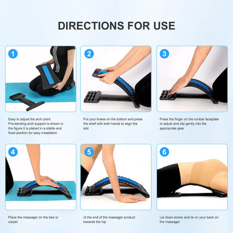 Magic Back Stretcher Lower Lumbar Massage Support Spine Pain Relief Back Massager