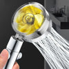 Turbo Fan High Pressure Built In Filter Shower Head 360 Degree Rotation Water Saving Spray